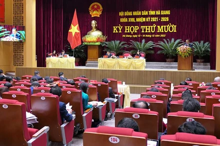 Toàn cảnh kỳ họp thứ 10, Hội đồng nhân dân tỉnh Hà Giang.