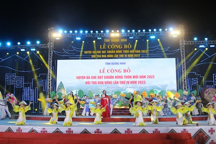 Quang cảnh lễ công bố huyện Ba Chẽ đạt chuẩn nông thôn mới năm 2022.