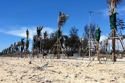 Một dự án du lịch nghỉ dưỡng đang được xây dựng tại xã Thuận Quý, huyện Hàm Thuận Nam, tỉnh Bình Thuận.