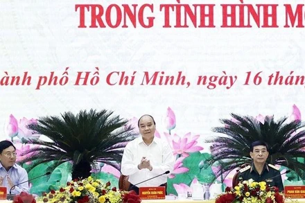 Chủ tịch nước Nguyễn Xuân Phúc tại Hội thảo. (Ảnh: Thống Nhất/TTXVN)