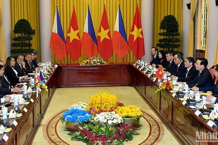 Quang cảnh hội đàm. (Ảnh: ĐĂNG KHOA)