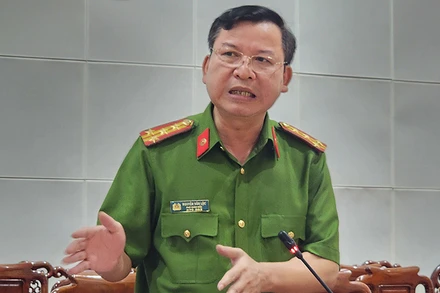 Đại tá Nguyễn Văn Lộc thông tin về kết quả điều tra Công ty Luật TNHH Pháp Việt.