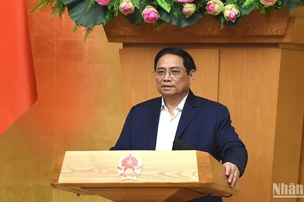 Thủ tướng Phạm Minh Chính phát biểu tại phiên họp. (Ảnh: TRẦN HẢI)