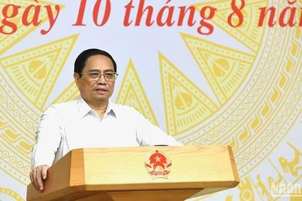 Thủ tướng Phạm Minh Chính phát biểu tại phiên họp. (Ảnh: TRẦN HẢI)