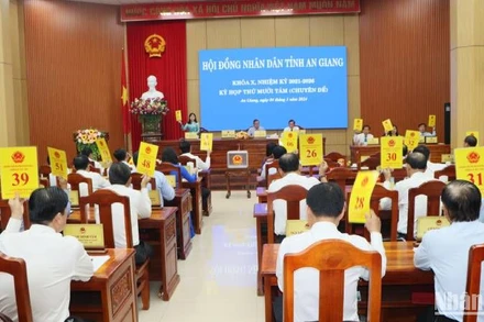 Các đại biểu biểu quyết thống nhất bãi nhiệm chức vụ Chủ tịch Ủy ban nhân dân tỉnh và Phó chủ tịch Ủy ban nhân dân tỉnh.