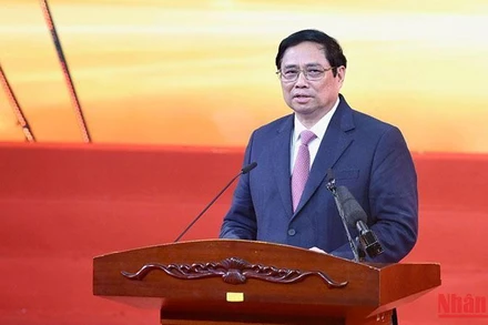 Thủ tướng Phạm Minh Chính phát biểu tại Lễ kỷ niệm. (Ảnh: TRẦN HẢI)