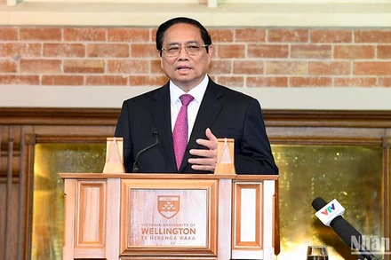 Thủ tướng Phạm Minh Chính phát biểu chính sách tại Đại học Victoria.
