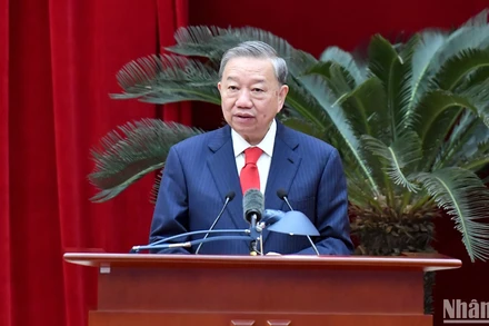 Tổng Bí thư Tô Lâm phát biểu tại hội nghị. (Ảnh: ĐĂNG KHOA)