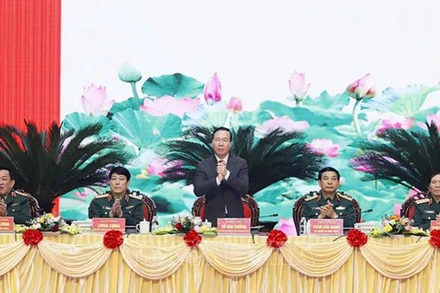 Chủ tịch nước Võ Văn Thưởng dự và chỉ đạo hội nghị. (Ảnh: Thống Nhất/TTXVN)