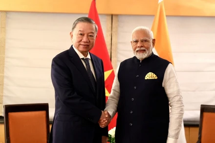 Tổng Bí thư, Chủ tịch nước Tô Lâm và Thủ tướng Ấn Độ Narendra Modi. (Nguồn: PTI)