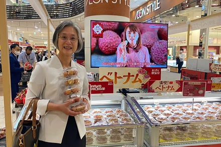 Hàng Việt Nam được bày bán tại Aeon Nhật Bản.