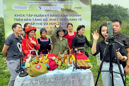 Thành viên của các Hợp tác xã trên địa bàn tỉnh tham gia các lớp nâng cao kỹ năng kinh doanh trên nền tảng số.