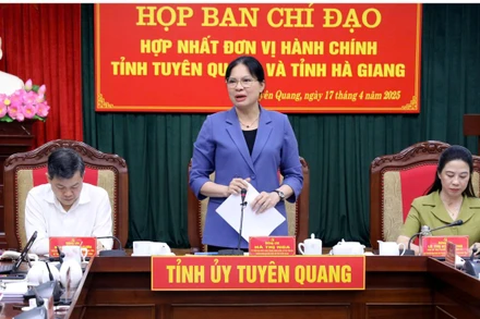 Bí thư Tỉnh ủy Tuyên Quang Hà Thị Nga đánh giá cao Ban Chỉ đạo, các tổ giúp việc hai tỉnh đã khẩn trương xây dựng đề án.
