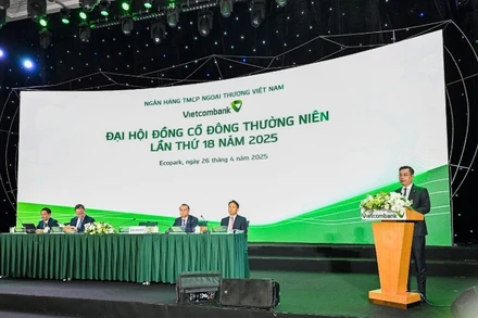 Ông Nguyễn Thanh Tùng-Chủ tịch Hội đồng quản trị Vietcombank phát biểu khai mạc Đại hội.
