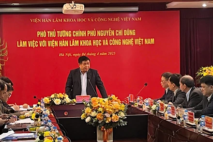 Phó Thủ tướng Chính phủ Nguyễn Chí Dũng phát biểu ý kiến tại buổi làm việc.