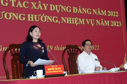 Bí thư Tỉnh ủy Bà Rịa-Vũng Tàu Phạm Viết Thanh và Phó Bí thư Thường trực Tỉnh ủy Nguyễn Thị Yến chủ trì hội nghị.