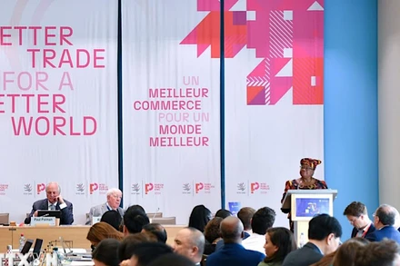 Quang cảnh Diễn đàn Công chúng WTO 2024 ở Geneva, Thụy Sĩ. (Ảnh: THX/TTXVN)