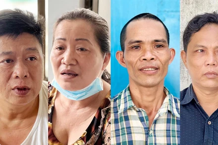 Các đối tượng lừa đảo bị giam giữ. 