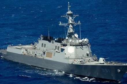 Một khu trục hạm Aegis của Hải quân Hàn Quốc. (Nguồn: seaforces.org/TTXVN)