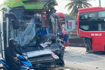 Hiện trường vụ tai nạn.