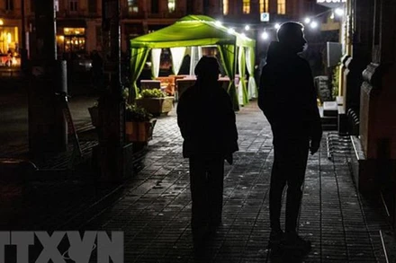 Thủ đô Kiev, Ukraine bị mất điện ngày 10/11. (Ảnh: AFP/TTXVN)