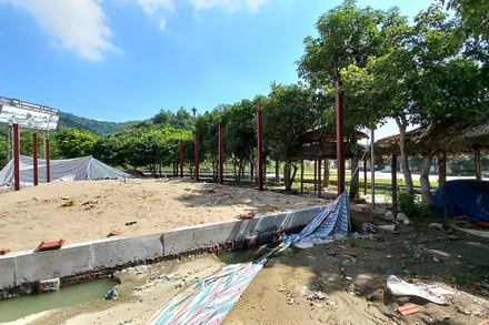 Phần móng công trình xây trên đất hành lang giao thông nút giao IC11 đường cao tốc Nội Bài-Lào Cai.