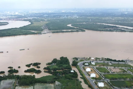 Khu vực xây dựng cầu Nhơn Trạch kết nối giữa Đồng Nai và Thành phố Hồ Chí Minh.