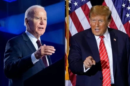Tổng thống Mỹ Joe Biden (trái) và cựu Tổng thống Donald Trump. (Ảnh: AFP/TTXVN)