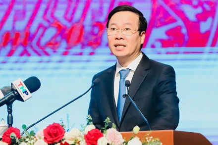 Đồng chí Võ Văn Thưởng, Ủy viên Bộ Chính trị, Thường trực Ban Bí thư Trung ương Đảng phát biểu tại hội nghị.