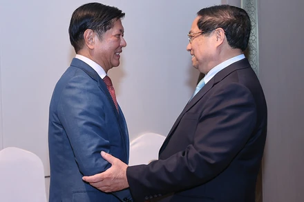 Thủ tướng Phạm Minh Chính và Tổng thống Philippines Ferdinand Romualdez Marcos. (Ảnh: NHẬT BẮC - VGP) 