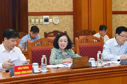 Thường trực Ban Bí thư, Trưởng ban Tổ chức Trung ương Trương Thị Mai chủ trì hội nghị giao ban.