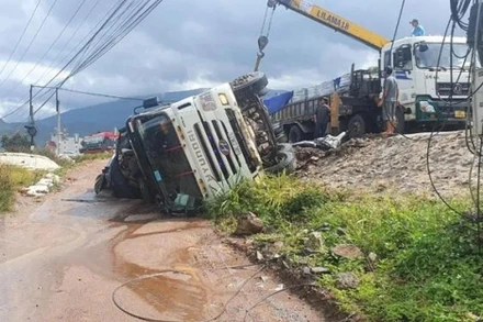 Hiện trường vụ tai nạn. 