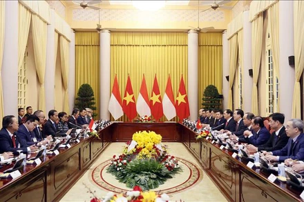 Chủ tịch nước Võ Văn Thưởng hội đàm với Tổng thống Cộng hòa Indonesia Joko Widodo.