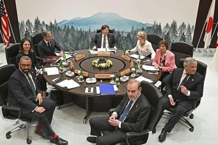 Toàn cảnh Hội nghị Ngoại trưởng G7 tại thị trấn Karuizawa, tỉnh Nagano, Nhật Bản, ngày 18/4/2023. (Ảnh: Kyodo/TTXVN)