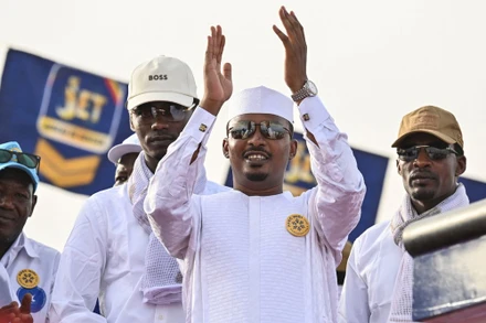 Tổng thống tạm quyền Mahamat Idriss Deby tuyên bố giành thắng lợi. (Nguồn: Mạng xã hội X)