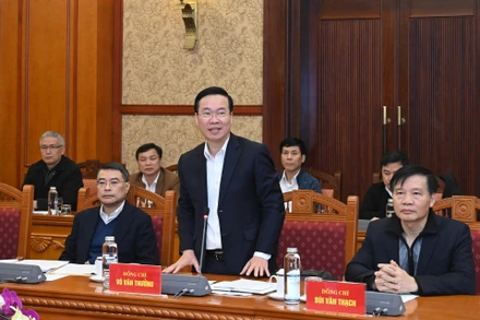 Thường trực Ban Bí thư Võ Văn Thưởng phát biểu tại hội nghị. (Ảnh: Duy Linh)