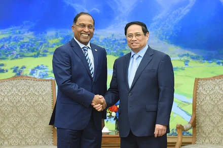 Thủ tướng Phạm Minh Chính tiếp Bộ trưởng Ngoại giao Malaysia, Thượng Nghị sĩ Zambry Abdul Kadir. (Ảnh: TRẦN HẢI)