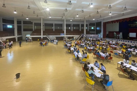 Hội trường Đại học Quốc gia Lào ở Thủ đô Vientiane, nơi sẽ diễn ra Triển lãm Giáo dục đại học Việt Nam 2022. 