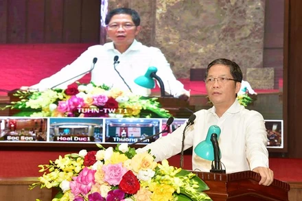 Trưởng ban Kinh tế Trung ương Trần Tuấn Anh phát biểu tại hội nghị.