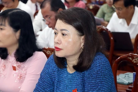 Đồng chí Nguyễn Thị Giang Hương tại kỳ họp Hội đồng nhân dân tỉnh Đồng Nai, tháng 4/2024.