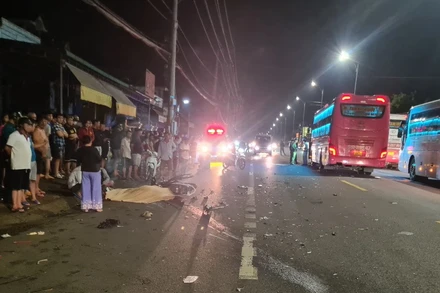 Hiện trường vụ tai nạn. (Ảnh CTV)