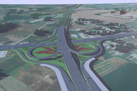 Phối cảnh nút giao giữa đường kết nối số 1 sân bay Long Thành với Quốc lộ 51 đang được triển khai xây dựng.