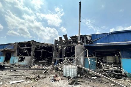 Hiện trường nơi nổ lò hơi Công ty Bình Minh.