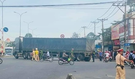 Hiện trường vụ tai nạn.