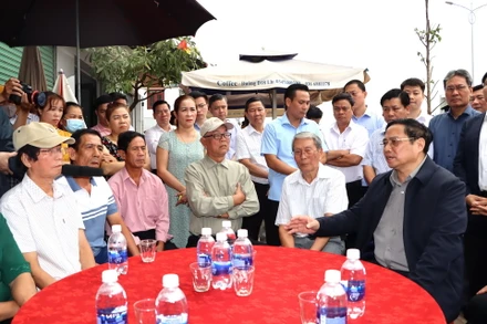Thủ tướng Chính phủ Phạm Minh Chính thăm, nói chuyện với người dân Khu tái định cư Lộc An-Bình Sơn, huyện Long Thành, tỉnh Đồng Nai, tháng 2/2023.