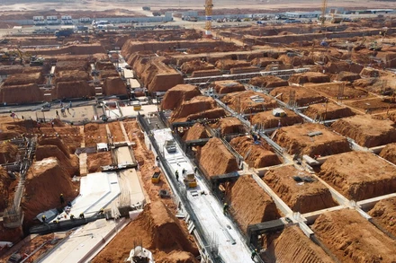 Thi công hạng mục nhà ga hành khách sân bay Long Thành.