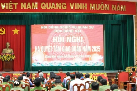 Quang cảnh hội nghị hạ quyết tâm giao quân năm 2025.