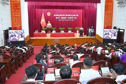 Toàn cảnh Kỳ họp thứ 21. (Ảnh: Hội đồng nhân dân tỉnh Nghệ An)