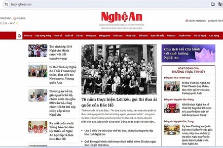 Giao diện mới Báo Nghệ An điện tử.