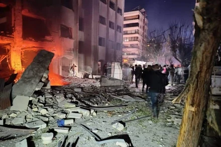 Hiện trường một vụ nổ ở Syria. (Nguồn: The Times of Israel)